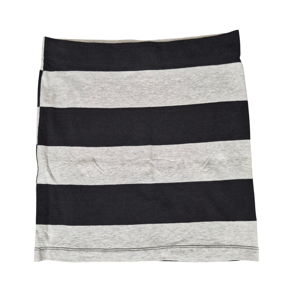 Gap Womens Small Black Gray Striped Cotton Mini Skirt 960230 Casual Basic
